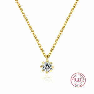 925 Silver Zircon Sun Pendant Necklace Shining Gift