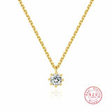 925 Silver Zircon Sun Pendant Necklace Shining Gift