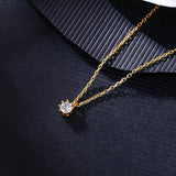 925 Silver Zircon Sun Pendant Necklace Shining Gift