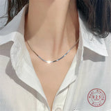 925 Silver French INS Blade Chain Clavicle Chain for Women Banquet Jewelry