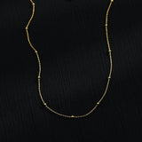 925 Sterling Silver Bead Chain Necklace Women Party Jewelry