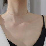925 Sterling Silver Bead Chain Necklace Women Party Jewelry