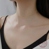 925 Sterling Silver Bead Chain Necklace Women Party Jewelry