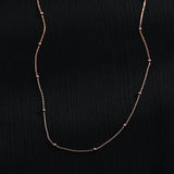 925 Sterling Silver Bead Chain Necklace Women Party Jewelry