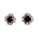 925 Silver Heart Zircon Stud Earrings Elegant Jewelry