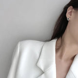 925 Silver Heart Zircon Stud Earrings Elegant Jewelry