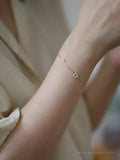 925 Sterling Silver Zircon Star Bracelet 14K Plated Banquet Jewelry