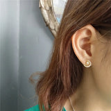 925 Silver Crystal Sun Moon Stud Earrings Classic Banquet Jewelry