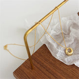 925 Sterling Silver Hollow Circle Chain Necklace Women Wedding Jewelry