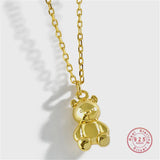 925 Sterling Silver Bear Necklace Women Anniversary Gift Jewelry