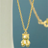 925 Sterling Silver Bear Necklace Women Anniversary Gift Jewelry