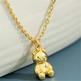 925 Sterling Silver Bear Necklace Women Anniversary Gift Jewelry