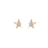 925 Silver Style Star Zircon Stud Earrings Women Dating Jewelry