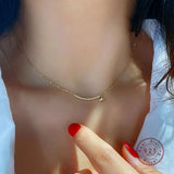 925 Sterling Silver Pav&eacute; Crystal Heart Necklace