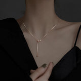 925 Sterling Silver Pearl Zircon Small Bead Pendant Necklace Women