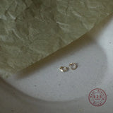 925 Silver Petite Star Zircon Stud Earrings Women 14K Plated
