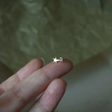 925 Silver Petite Star Zircon Stud Earrings Women 14K Plated