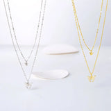 925 Silver 14K Double Layer Butterfly Necklace Wedding Party Jewelry