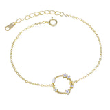 925 Silver Plated Crystal Bracelet Women Party Jewelry
