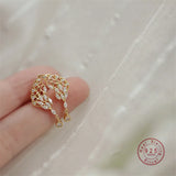 925 Silver Feather Stud Earrings 14K Plated Crystal Women Birthday Gift