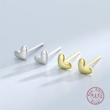 925 Silver Heart Stud Earrings Women Engagement Jewelry