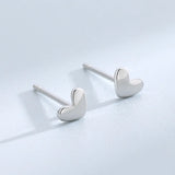 925 Silver Heart Stud Earrings Women Engagement Jewelry