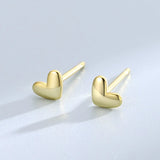 925 Silver Heart Stud Earrings Women Engagement Jewelry