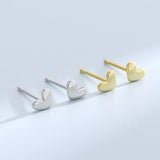 925 Silver Heart Stud Earrings Women Engagement Jewelry