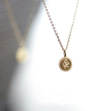 925 Silver Rose Coin Pendant Necklace 14K Plated European Love Jewelry