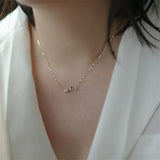 925 Silver Zirconia Heart Necklace Classic Engagement Jewelry