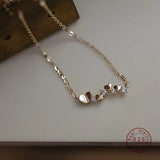 925 Silver Zirconia Heart Necklace Classic Engagement Jewelry