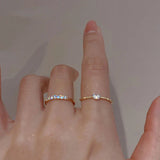 925 Silver Heart Zircon Ring Romantic Anniversary Gift