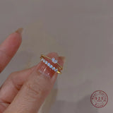 925 Silver Heart Zircon Ring Romantic Anniversary Gift