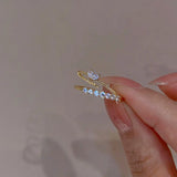 925 Silver Heart Zircon Ring Romantic Anniversary Gift