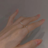 925 Silver Heart Zircon Ring Romantic Anniversary Gift