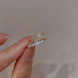 925 Silver Heart Zircon Ring Romantic Anniversary Gift