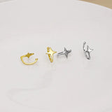 925 Sterling Silver Star Ear Clips Women Charm Everyday Jewelry