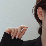 925 Sterling Silver Star Ear Clips Women Charm Everyday Jewelry