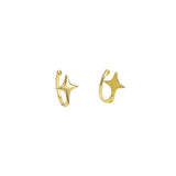 925 Sterling Silver Star Ear Clips Women Charm Everyday Jewelry