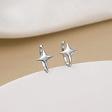 925 Sterling Silver Star Ear Clips Women Charm Everyday Jewelry