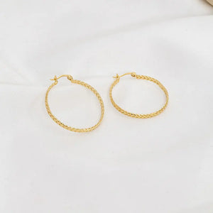 European Braided Braid Hollow Round S925 Sterling Silver Stud Earrings