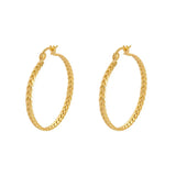 European Braided Braid Hollow Round S925 Sterling Silver Stud Earrings