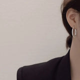 European Braided Braid Hollow Round S925 Sterling Silver Stud Earrings