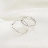 European Braided Braid Hollow Round S925 Sterling Silver Stud Earrings