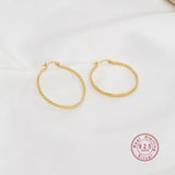 European Braided Braid Hollow Round S925 Sterling Silver Stud Earrings