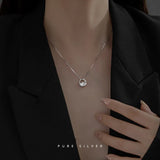 Japanese Crystal Moon S925 Silver Pendant Necklace Women Jewelry