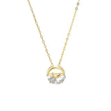 Japanese Crystal Moon S925 Silver Pendant Necklace Women Jewelry