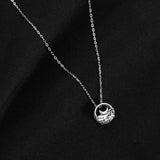 Japanese Crystal Moon S925 Silver Pendant Necklace Women Jewelry