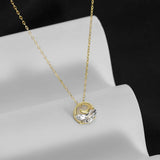 Japanese Crystal Moon S925 Silver Pendant Necklace Women Jewelry