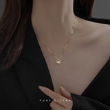 Japanese Crystal Moon S925 Silver Pendant Necklace Women Jewelry